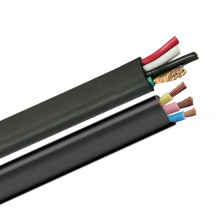 220v 3 core 4 core silicone rubber electrical wire flat ribbon cable copper wire flexible flat cable 10mm